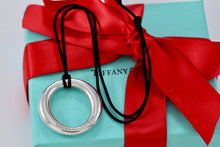 Load image into Gallery viewer, Tiffany &amp; Co. Elsa Peretti Silver Large Sevillana Pendant Silk Cord Necklace
