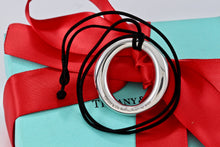 Load image into Gallery viewer, Tiffany &amp; Co. Elsa Peretti Silver Large Sevillana Pendant Silk Cord Necklace
