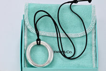 Load image into Gallery viewer, Tiffany &amp; Co. Elsa Peretti Silver Large Sevillana Pendant Silk Cord Necklace
