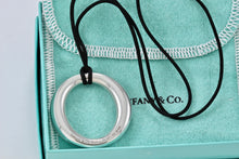 Load image into Gallery viewer, Tiffany &amp; Co. Elsa Peretti Silver Large Sevillana Pendant Silk Cord Necklace
