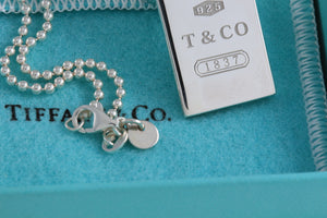 Tiffany & Co. 1837 Silver Whistle Pendant Beaded Chain Necklace
