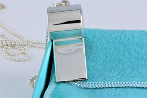 Tiffany & Co. 1837 Silver Whistle Pendant Beaded Chain Necklace