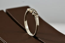 Load image into Gallery viewer, Sterling Silver Small Triple Heart Rhinestone Ring Size 7.5
