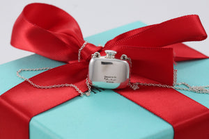 Tiffany & Co. Elsa Peretti Silver Square Bottle Pendant Necklace