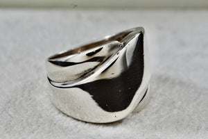 Sterling Silver Criss Cross Wrap Extra Wide Band Ring Size 7