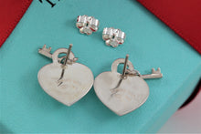 Load image into Gallery viewer, Tiffany &amp; Co. Silver Mini Keyhole Heart Dangling Key Stud Earrings
