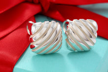 Load image into Gallery viewer, Tiffany &amp; Co. Silver Atlas Groove Stripe Square Clip on Earrings
