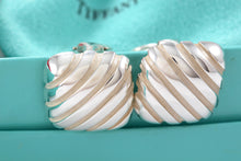 Load image into Gallery viewer, Tiffany &amp; Co. Silver Atlas Groove Stripe Square Clip on Earrings
