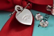 Load image into Gallery viewer, Tiffany &amp; Co. Silver Mini Keyhole Heart Dangling Key Stud Earrings
