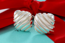 Load image into Gallery viewer, Tiffany &amp; Co. Silver Atlas Groove Stripe Square Clip on Earrings
