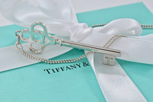 Load image into Gallery viewer, Tiffany &amp; Co. Silver Large Crown Key Pendant on Small Beaded Chain
