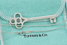 Load image into Gallery viewer, Tiffany &amp; Co. Silver Large Crown Key Pendant on Small Beaded Chain
