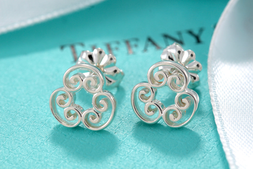 Tiffany & Co. Paloma Picasso Silver Venezia Goldoni Triplo Heart Earrings