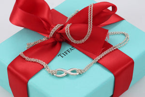 Tiffany & Co. Infinity Silver Double Chain Necklace