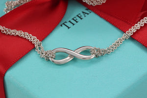 Tiffany & Co. Infinity Silver Double Chain Necklace