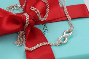 Tiffany & Co. Infinity Silver Double Chain Necklace