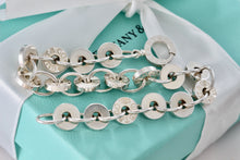 Load image into Gallery viewer, Tiffany &amp; Co. 1837 Silver Spinning Donut Circle Links Chain 8&quot; Bracelet
