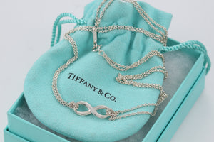 Tiffany & Co. Infinity Silver Double Chain Necklace