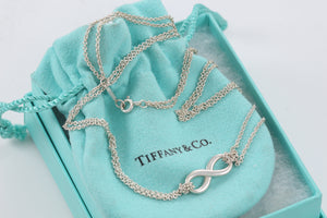 Tiffany & Co. Infinity Silver Double Chain Necklace