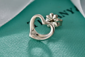 Tiffany & Co. Elsa Peretti Silver Small 11mm Open Heart Earring *SINGLE*