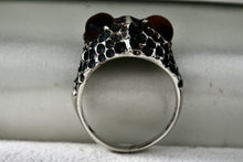 Load image into Gallery viewer, Sterling Silver Tiger Eye Frog Eyes Dome Ring Size 9.5
