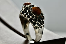 Load image into Gallery viewer, Sterling Silver Tiger Eye Frog Eyes Dome Ring Size 9.5
