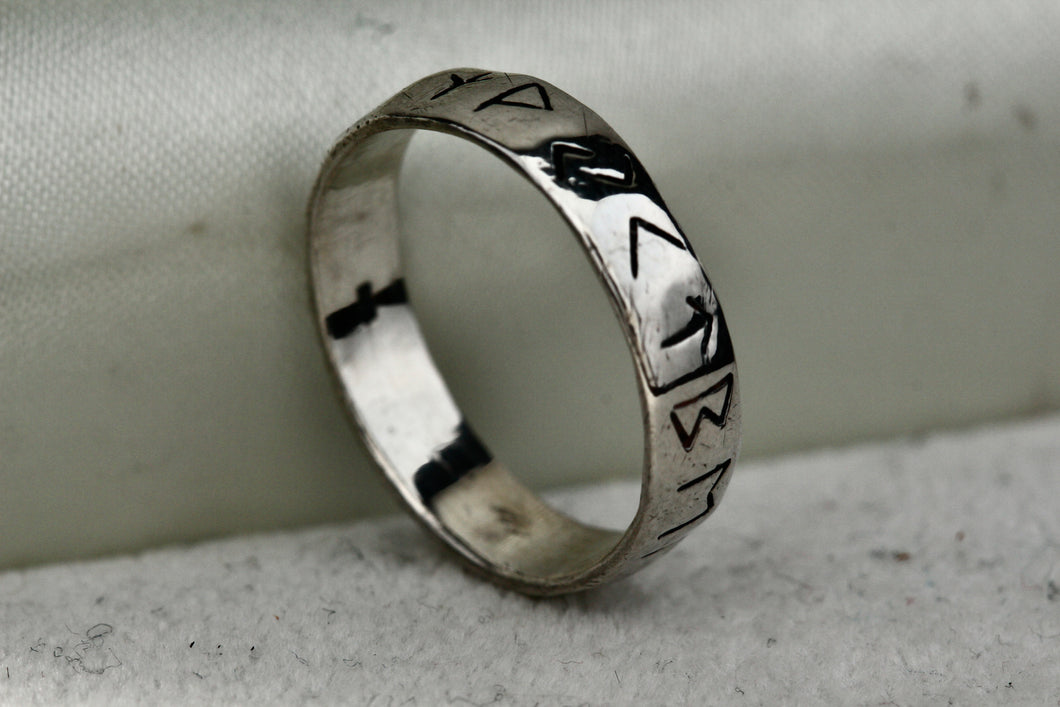 Sterling Silver Symbolism Narrow Band Ring Size 7