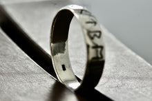 Load image into Gallery viewer, Sterling Silver Symbolism Narrow Band Ring Size 7
