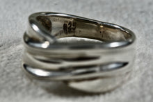 Load image into Gallery viewer, Sterling Silver Criss Cross Wrap Wide band Ring Size 7
