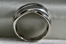 Load image into Gallery viewer, Sterling Silver Criss Cross Wrap Wide band Ring Size 7
