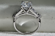 Load image into Gallery viewer, Rhodium Plated Sterling Silver Large CZ Round Cut Diamond Engagement Ring Size 6
