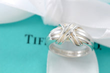 Load image into Gallery viewer, Tiffany &amp; Co. Silver Signature &quot;X&quot; Silver Band Ring
