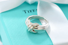 Load image into Gallery viewer, Tiffany &amp; Co. Silver Signature &quot;X&quot; Silver Band Ring
