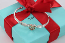 Load image into Gallery viewer, Tiffany &amp; Co. 18K Gold &amp; Silver Ribbon Bow Heart Cuff Bracelet
