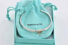 Load image into Gallery viewer, Tiffany &amp; Co. 18K Gold &amp; Silver Ribbon Bow Heart Cuff Bracelet
