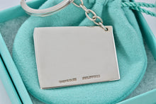 Load image into Gallery viewer, Tiffany &amp; Co. Silver Directors Black Enamel Clapping Board Key Ring Keychain
