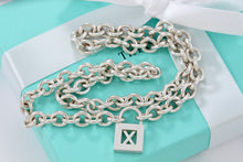 Load image into Gallery viewer, Tiffany &amp; Co. Silver Letter &quot;X&quot; Padlock Pendant 16&quot; Necklace
