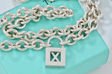 Load image into Gallery viewer, Tiffany &amp; Co. Silver Letter &quot;X&quot; Padlock Pendant 16&quot; Necklace
