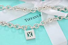 Load image into Gallery viewer, Tiffany &amp; Co. Silver Letter &quot;X&quot; Padlock Pendant 16&quot; Necklace
