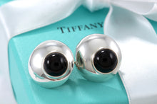 Load image into Gallery viewer, Tiffany &amp; Co. Silver Onyx Clip-On Dome Earrings Vintage
