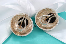 Load image into Gallery viewer, Tiffany &amp; Co. Silver Onyx Clip-On Dome Earrings Vintage
