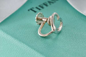 Tiffany & Co. Elsa Peretti Silver Small Open Heart Screw-back Earring *SINGLE*