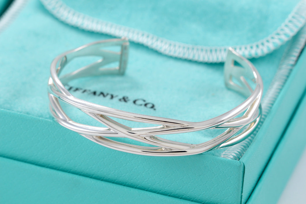 Tiffany & Co. Silver Weave Knot Cuff Bracelet