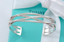 Load image into Gallery viewer, Tiffany &amp; Co. Silver Weave Knot Cuff Bracelet
