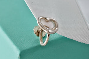 Tiffany & Co. Elsa Peretti Silver Small Open Heart Screw-back Earring *SINGLE*