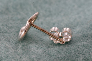 Tiffany & Co. Elsa Peretti Silver Small Open Heart Stud Earring w/ 14K Gold Post *SINGLE*