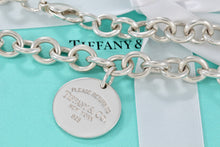 Load image into Gallery viewer, Return To Tiffany &amp; Co. Silver Round Tag Charm 10mm Heavy Link 16&quot; Necklace
