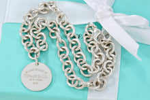 Load image into Gallery viewer, Return To Tiffany &amp; Co. Silver Round Tag Charm 10mm Heavy Link 16&quot; Necklace
