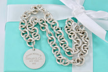 Load image into Gallery viewer, Return To Tiffany &amp; Co. Silver Round Tag Charm 10mm Heavy Link 16&quot; Necklace
