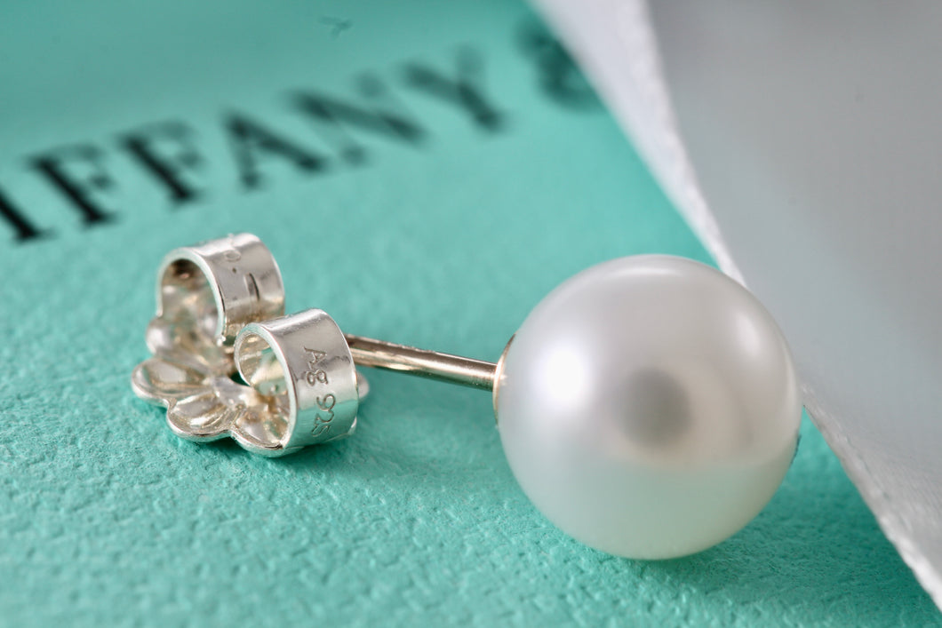 Tiffany & Co. Silver 8mm Pearl Bead Stud Earring *SINGLE*